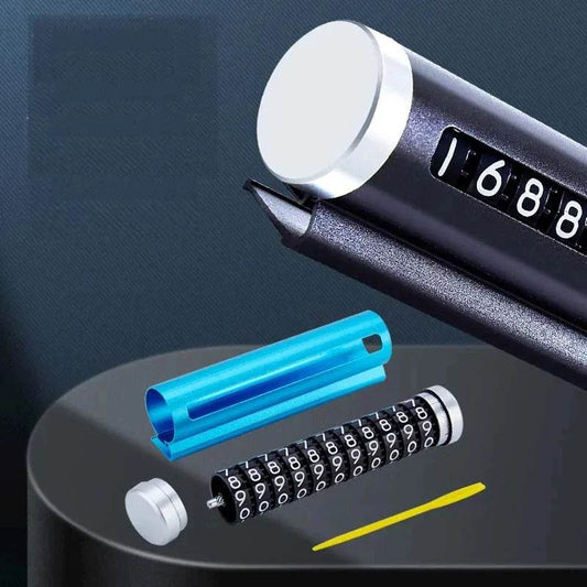 Car Universal Metal Rotate Phone Number Temporary Parking Card - Autoxmatch