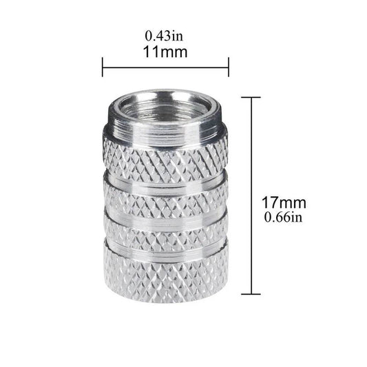 Knurling Style Car Tire Valve Stems Cap 4Pcs - Autoxmatch