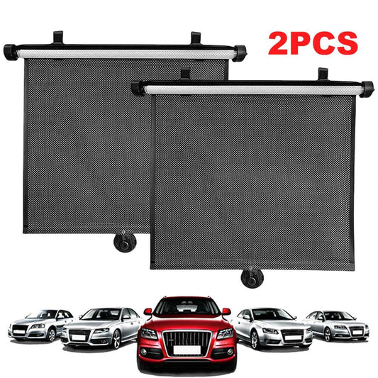 Side window- Car Retractable Sunshade Curtain 2Pcs - Autoxmatch