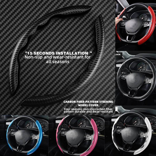 Universal Non-Slip Carbon Fiber Car Steering Wheel Cover - Autoxmatch