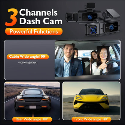 3-Channel 4K + 1080P Dashcam – Ultimate Driving Protection - Autoxmatch
