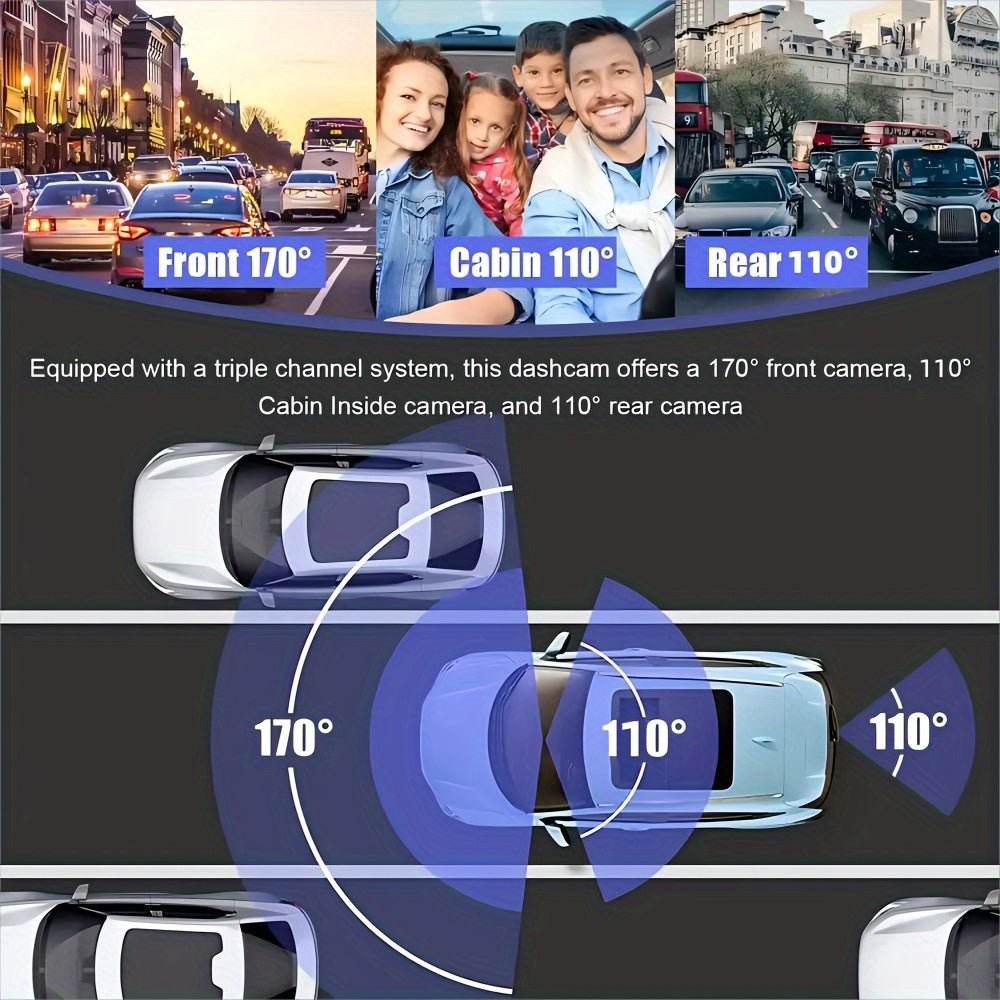 3-Channel 4K + 1080P Dashcam – Ultimate Driving Protection - Autoxmatch