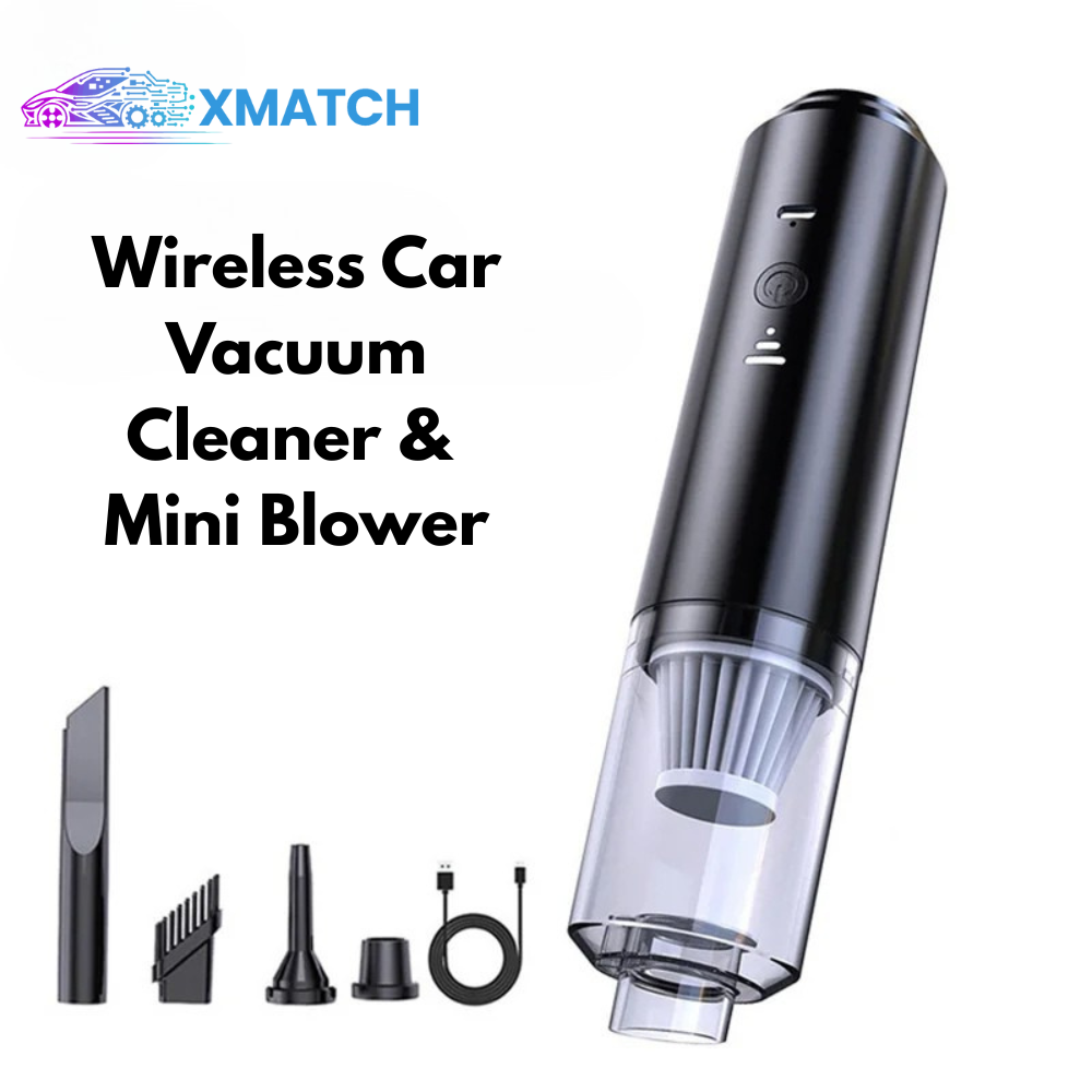 4-in-1 Portable Wireless Car Vacuum Cleaner & Mini Blower Black