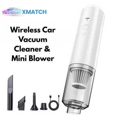 4-in-1 Portable Wireless Car Vacuum Cleaner & Mini Blower White