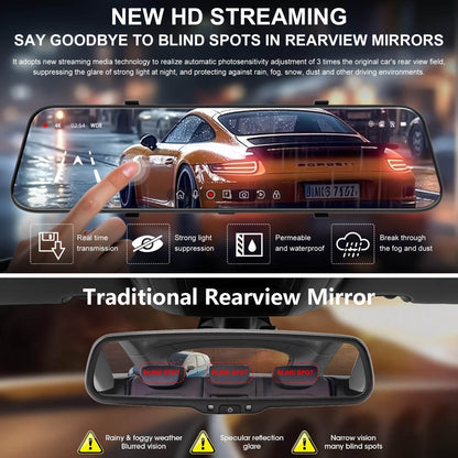 4K 10'' Rear View Mirror Dash Cam – Smart Touch Screen Backup Camera - Autoxmatch
