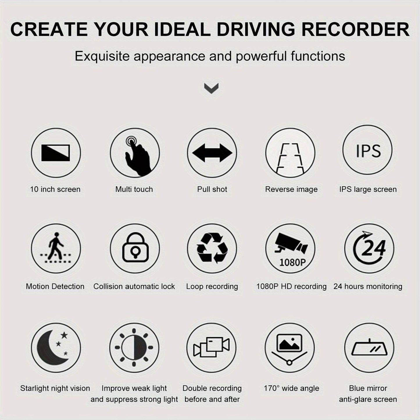 4K 10'' Rear View Mirror Dash Cam – Smart Touch Screen Backup Camera - Autoxmatch