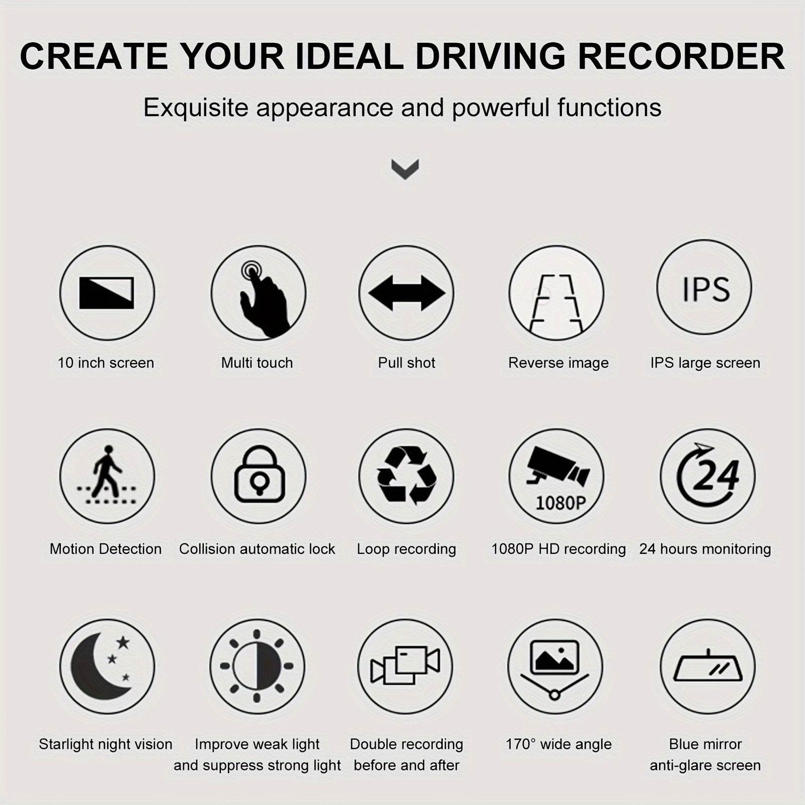 4K 10'' Rear View Mirror Dash Cam – Smart Touch Screen Backup Camera - Autoxmatch