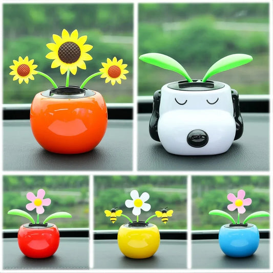 Automatic Swing Flower Potted Plant Beach Interior Car Decor