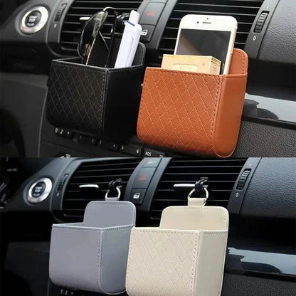 Car Air Outlet Leather Organizer Box - Autoxmatch