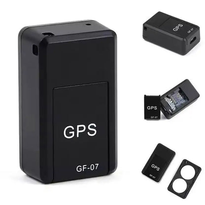 Black GPS tracker with 'GF-07' model number 