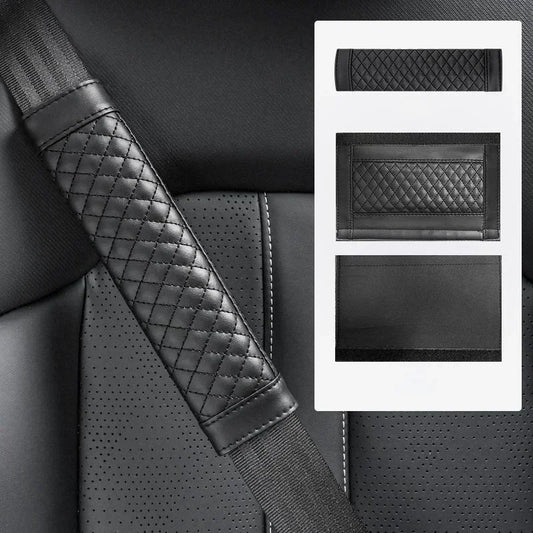 Black Universal Car Seat Belt Stylish Seat Shoulder Strap Pad Cushion