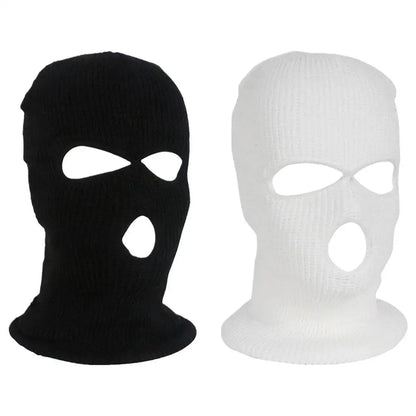 Black and white ski masks with face holes 