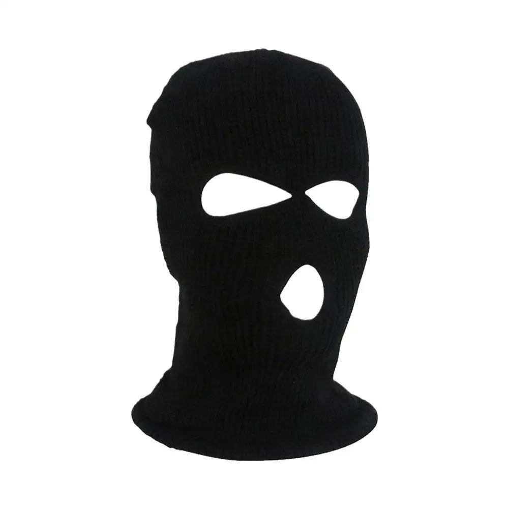 Black balaclava with face holes 