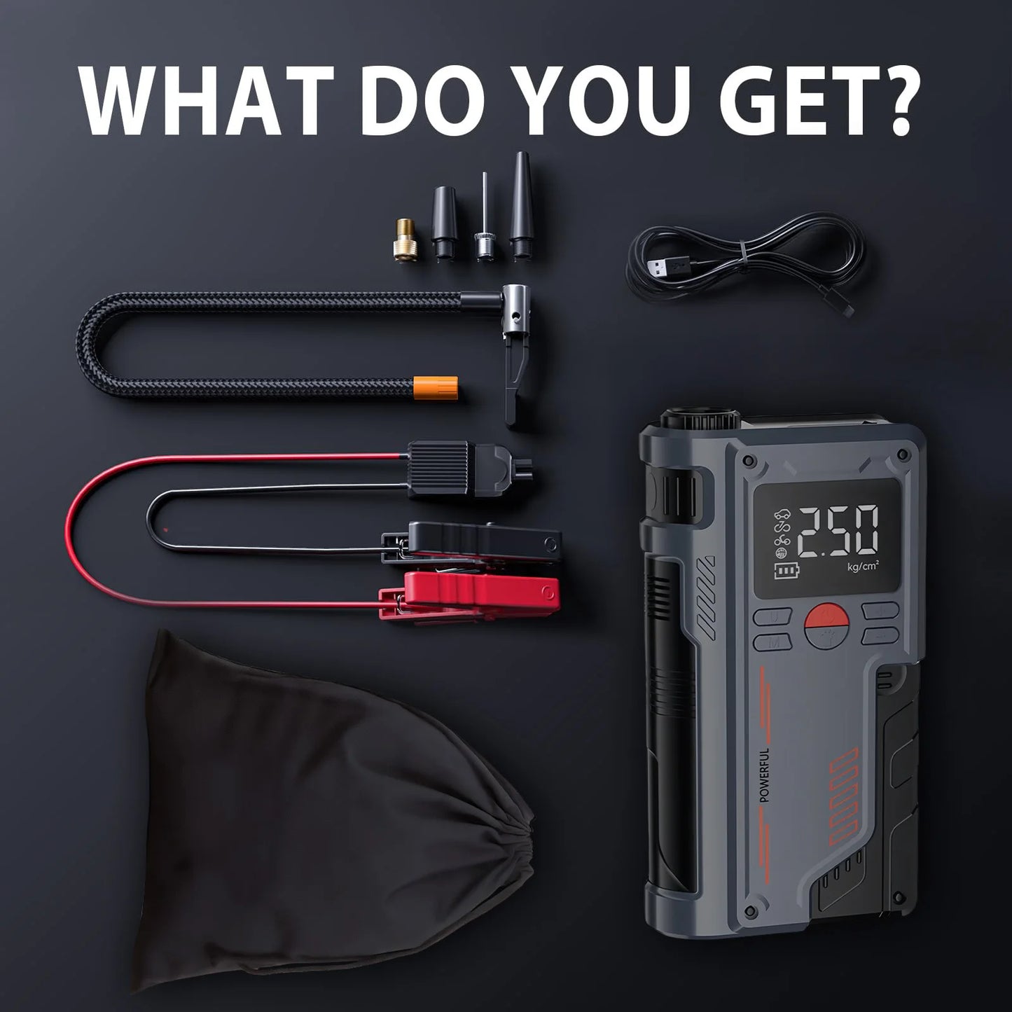 Black battery jump starter 