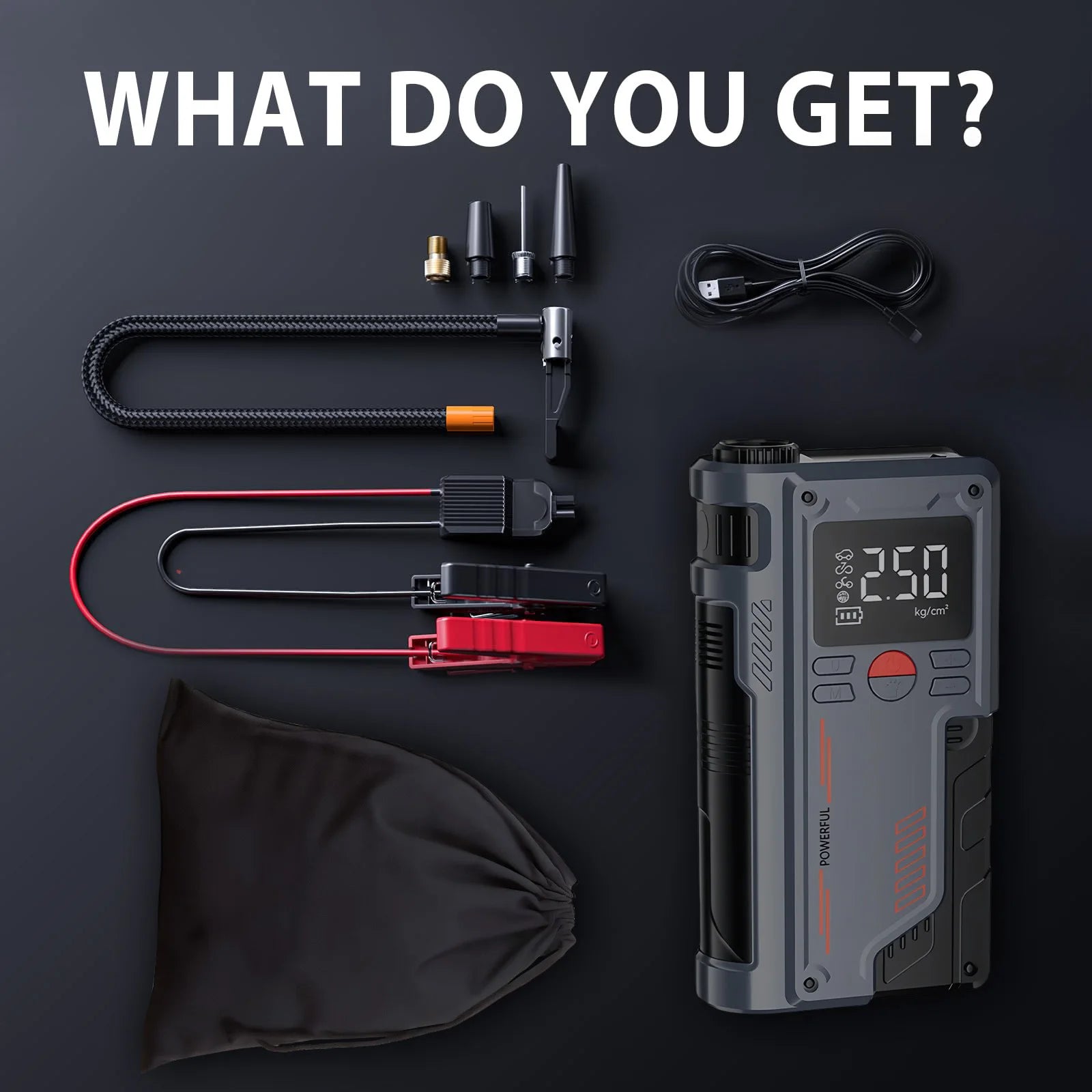 Black battery jump starter 