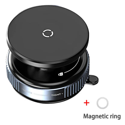 Black magnetic ring with detailed design on a white background