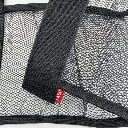 Black mesh bag with a strap