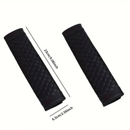 Black quilted seat belt cover
