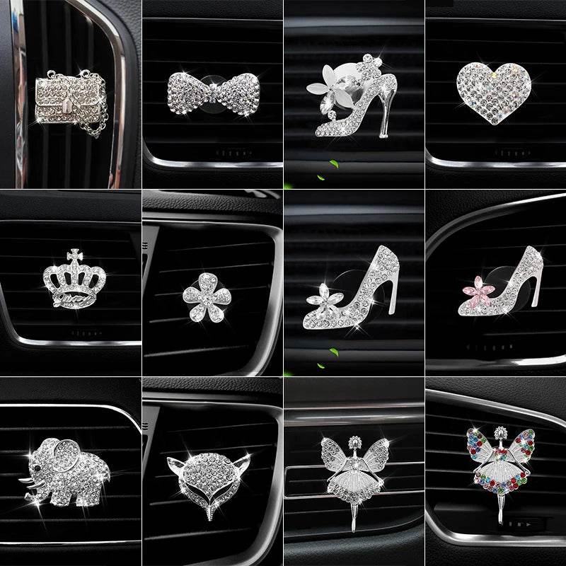 Bling Diamond Car Air Freshener Outlet Perfume Clip - Autoxmatch