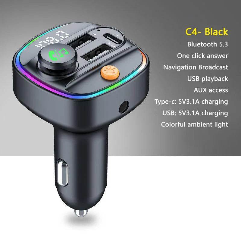 Bluetooth 5.3 FM Transmitter Handsfree Car Fast Charge Adapter - Autoxmatch