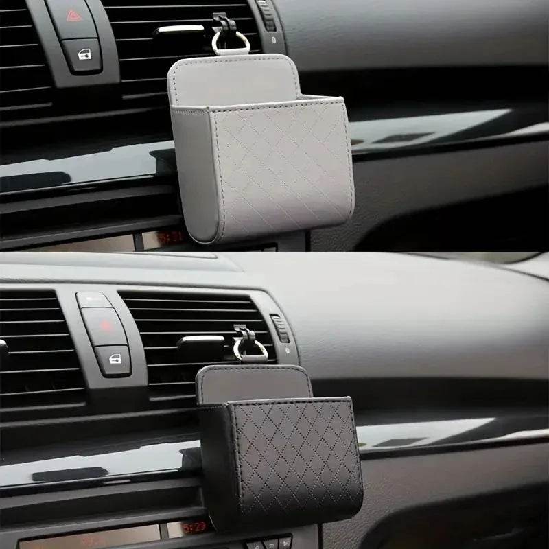 Car Air Outlet Leather Organizer Box - Autoxmatch
