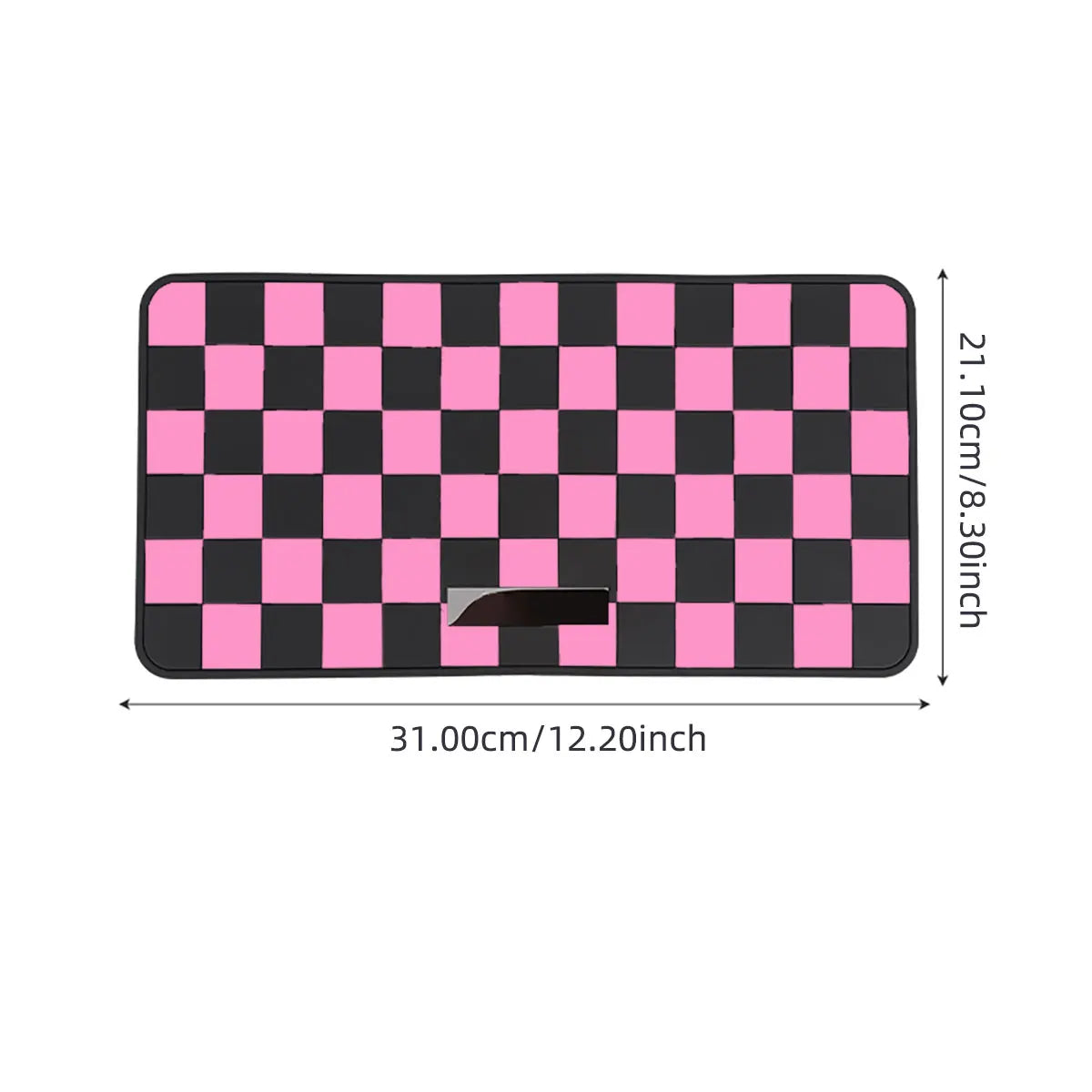 Car Dashboard Anti-slip Mat Pink and Brown Chessboard Pattern - Autoxmatch