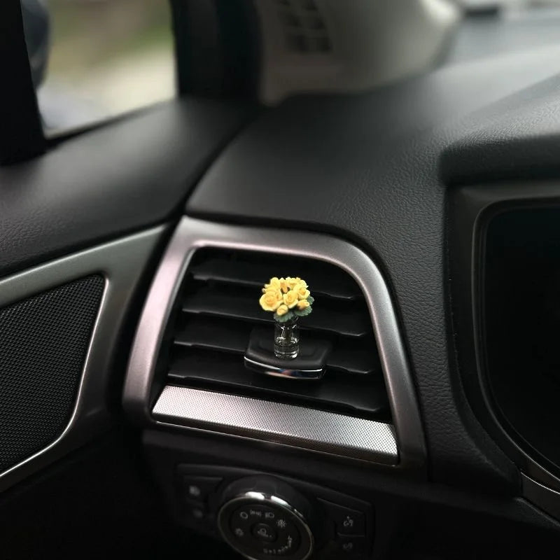 Car Interior Decoration Mini Rose & Sunflower Vase - Autoxmatch