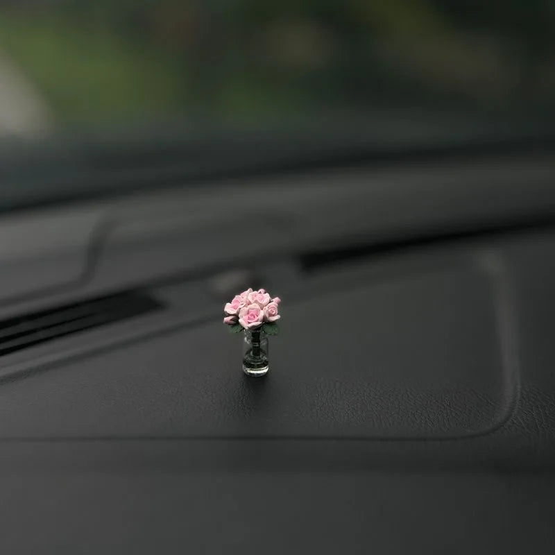 Car Interior Decoration Mini Rose & Sunflower Vase - Autoxmatch