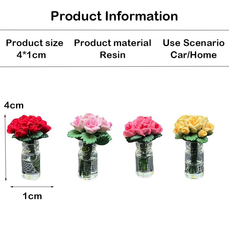 Car Interior Decoration Mini Rose & Sunflower Vase - Autoxmatch