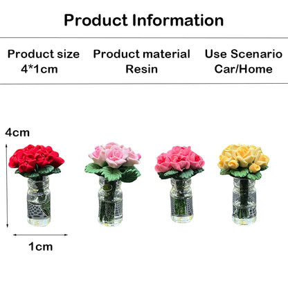 Car Interior Decoration Mini Rose & Sunflower Vase - Autoxmatch