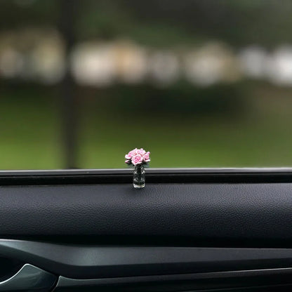 Car Interior Decoration Mini Rose & Sunflower Vase - Autoxmatch