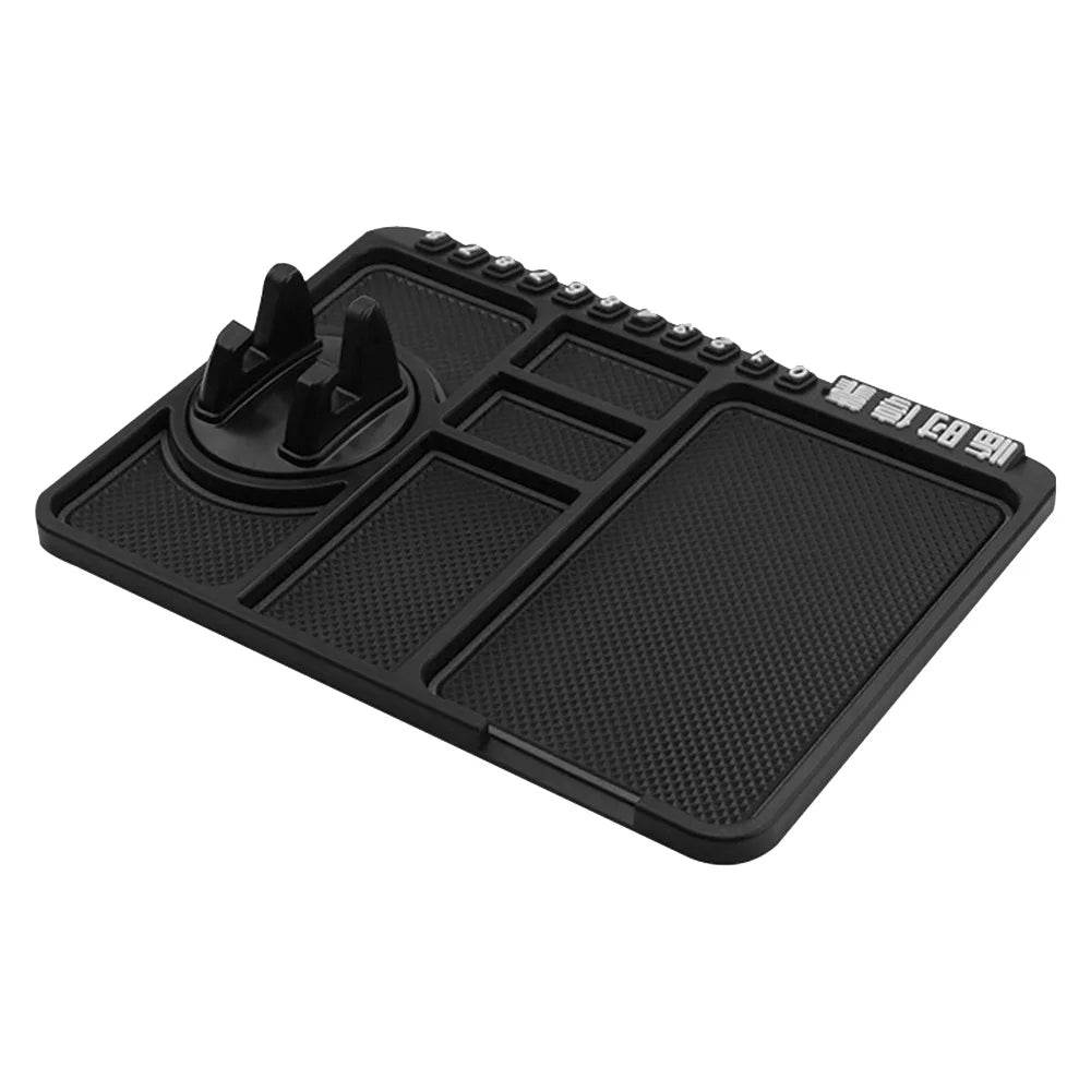 Car Parking Number Card Anti-Slip Mat with Phone mount holder - Autoxmatch