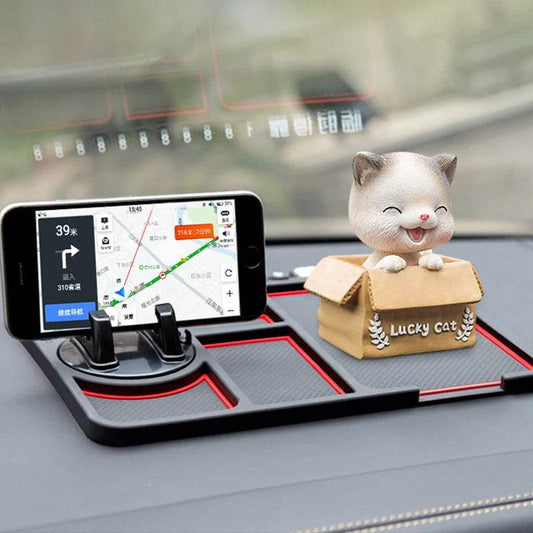 Car Parking Number Card Anti-Slip Mat with Phone mount holder - Autoxmatch