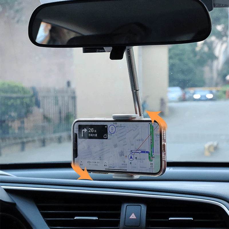 Car Rearview Mirror Mount Foldable Phone Holder - Autoxmatch