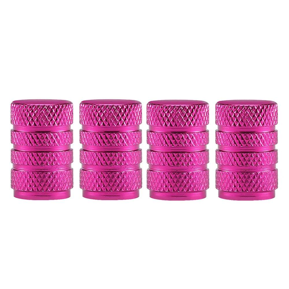 Knurling Style Car Tire Valve Stems Cap 4Pcs - Autoxmatch