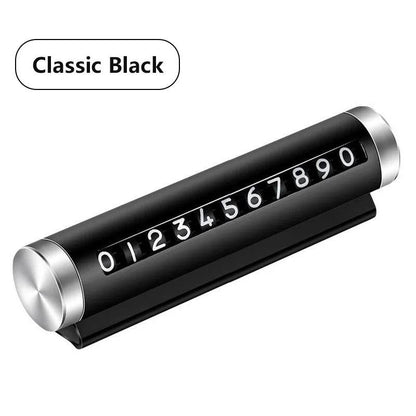 Car Universal Metal Rotate Phone Number Temporary Parking Card - Autoxmatch