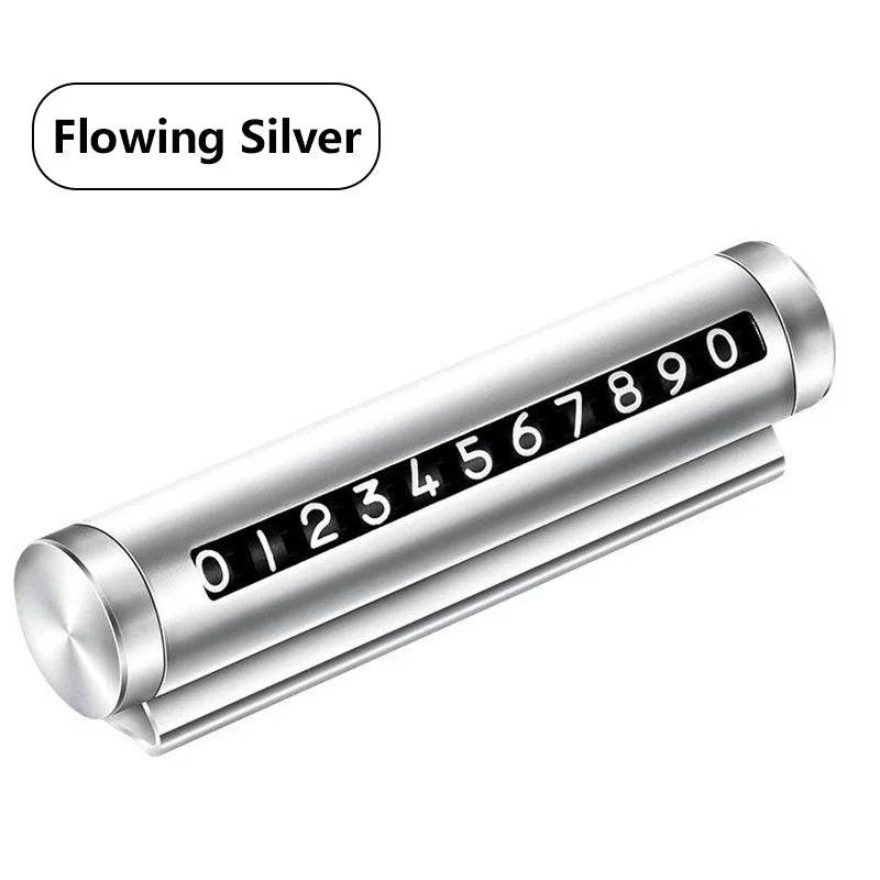 Car Universal Metal Rotate Phone Number Temporary Parking Card - Autoxmatch