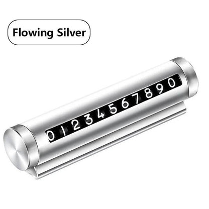 Car Universal Metal Rotate Phone Number Temporary Parking Card - Autoxmatch
