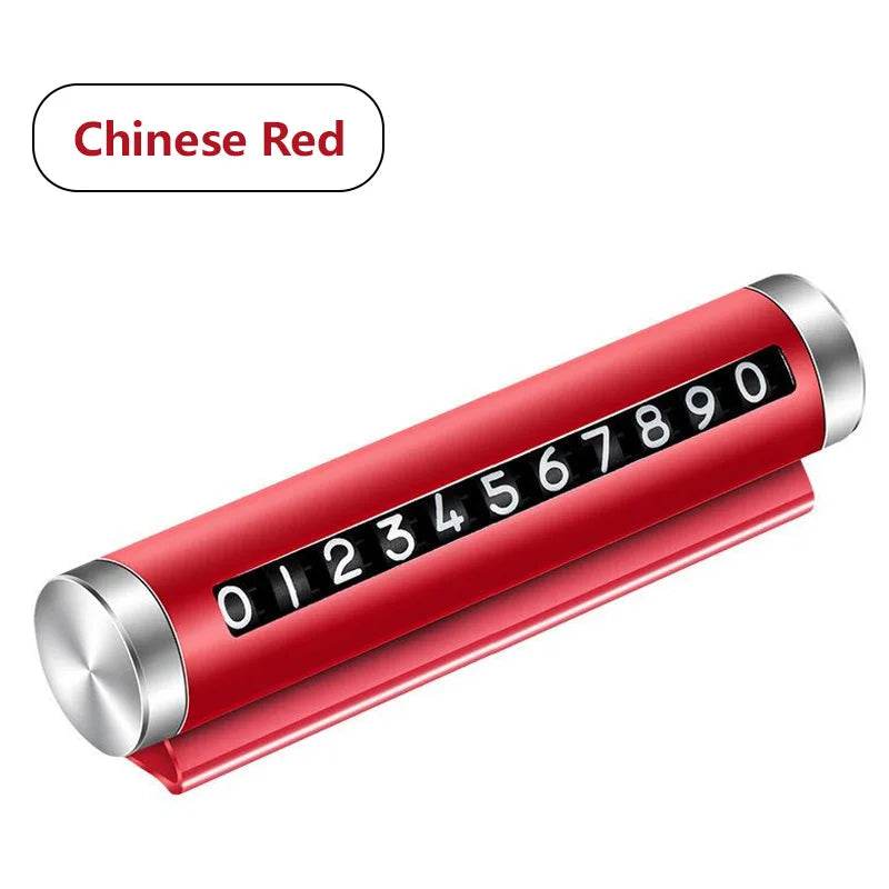 Car Universal Metal Rotate Phone Number Temporary Parking Card - Autoxmatch