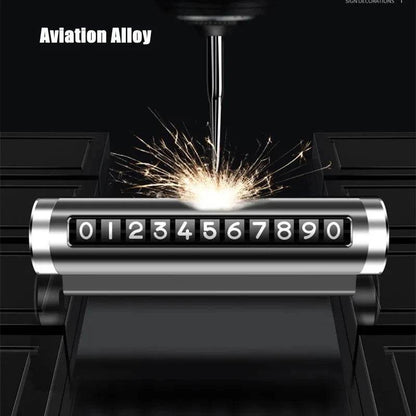 Car Universal Metal Rotate Phone Number Temporary Parking Card - Autoxmatch