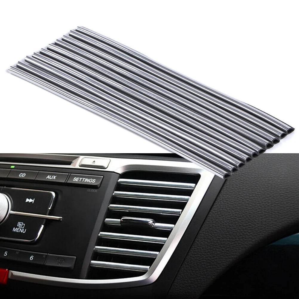 Car Interior Air Conditioner Outlet Vent Grille Chrome Decoration Strip - Autoxmatch