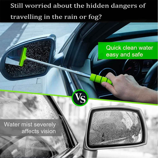 Retractable Car Rearview Mirror Wiper Stainless Steel - Autoxmatch