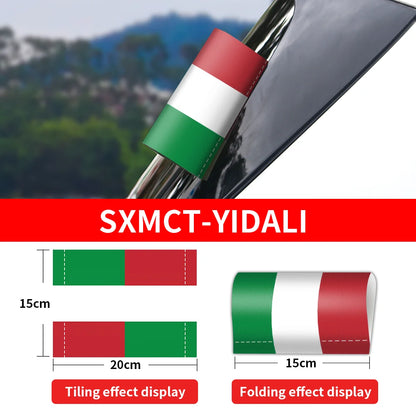 Car handle cover with Italian flag design, showing tiling and folding effects, with 'SXMCT-YIDALI' branding.