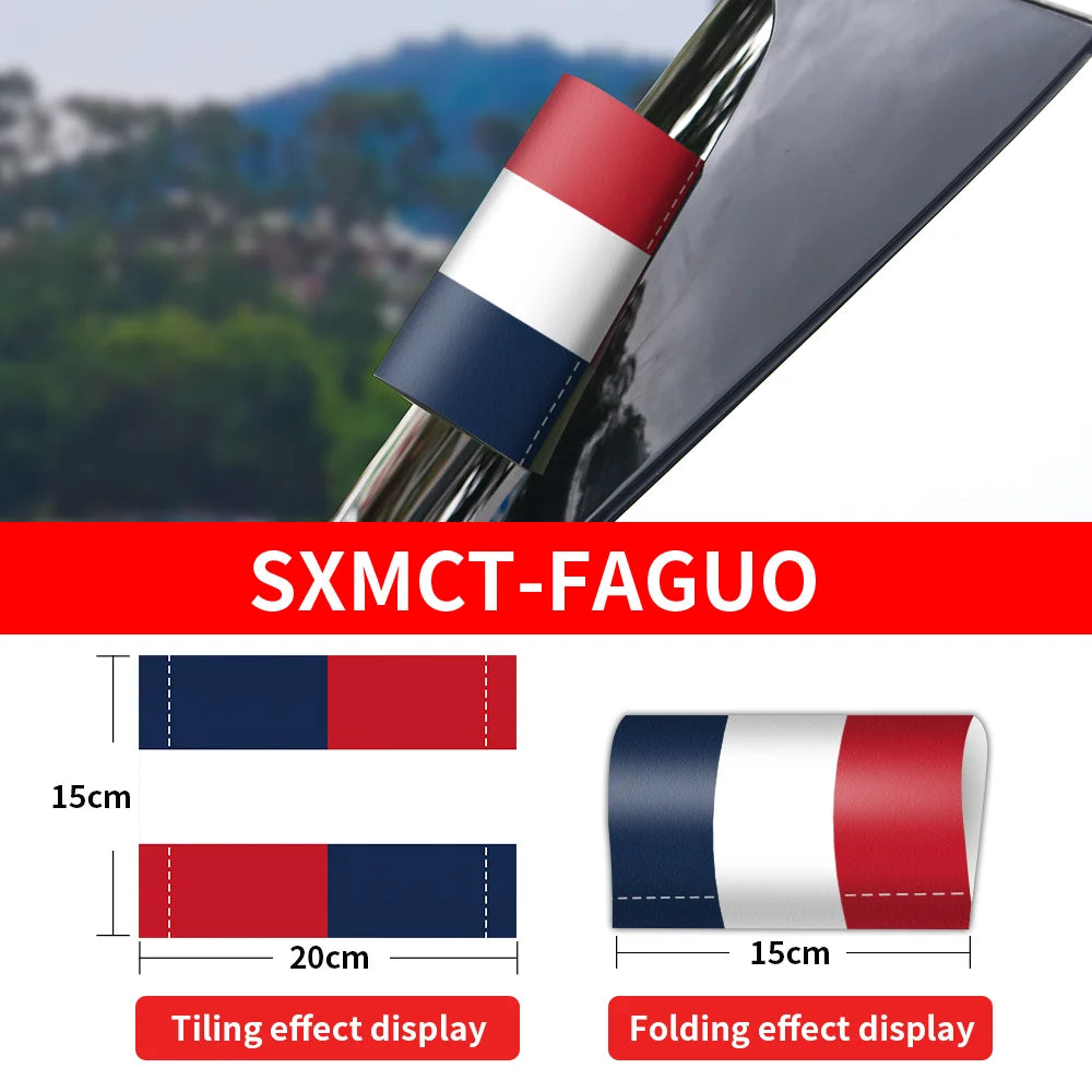 Car handle cover with red, white, and blue design, featuring the brand 'SXMCT-FAGUO'.