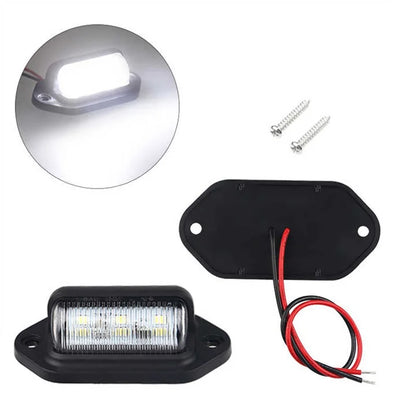 Car license plate light with wiring harness and screws 