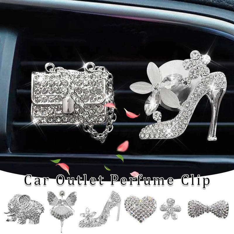 Bling Diamond Car Air Freshener Outlet Perfume Clip - Autoxmatch