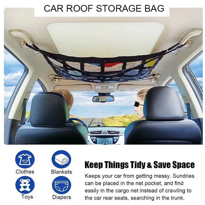 Car Roof Storage Bag Interior Cargo Net - Autoxmatch