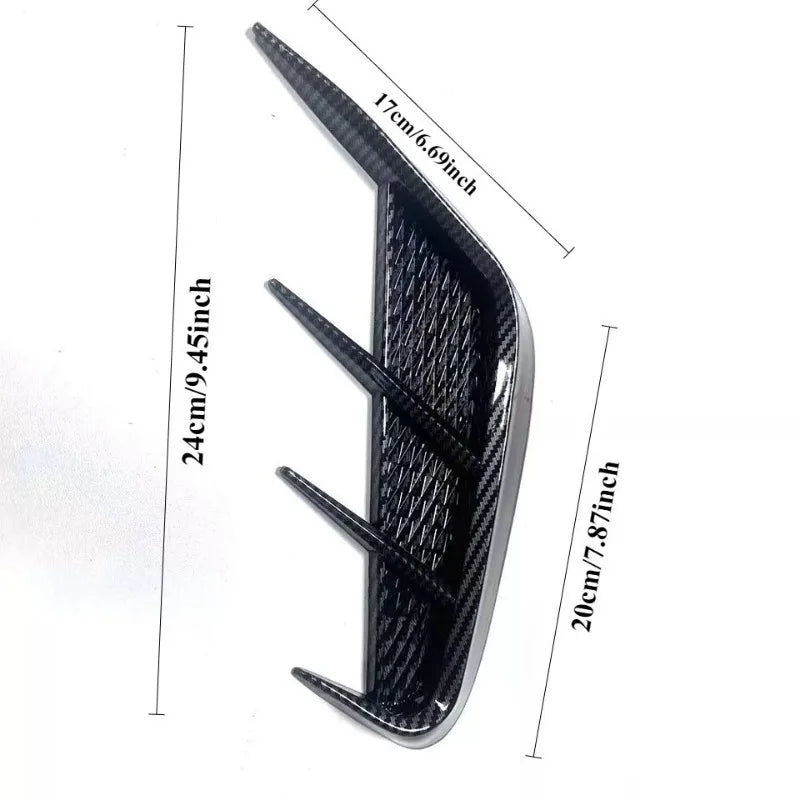 Car side skirt spoiler on a white car Size