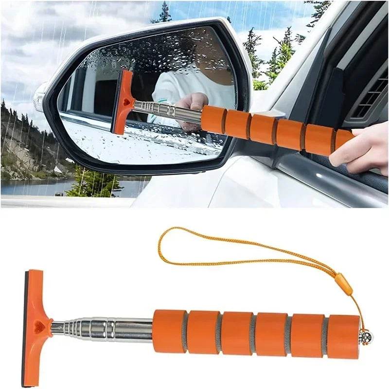 Retractable Car Rearview Mirror Wiper Stainless Steel - Autoxmatch