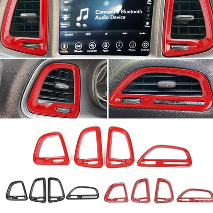 Carbon Fiber Challenger Center Console Air Condition Outlet Vent Trim Accessories for Dodge Challenger 2015-2020